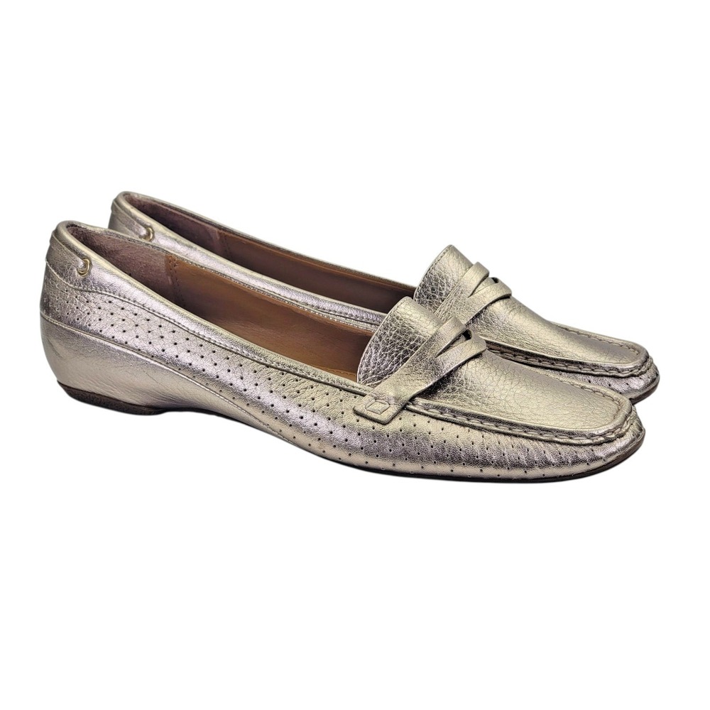 Circa Joan & David CJVARA Bronze Leather Flat Slip On‎ Loafer Casual Shoes Sz 9M